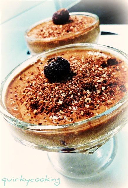 Chocolate Mousse with Blueberries & Chocolate Blueberry Almond Dirt - Quirky Cooking