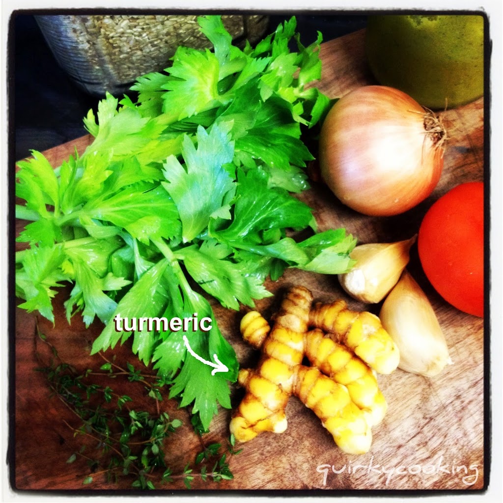 Soup Weather. And Old Favourites like Chicken & Fresh Turmeric Soup - Quirky Cooking