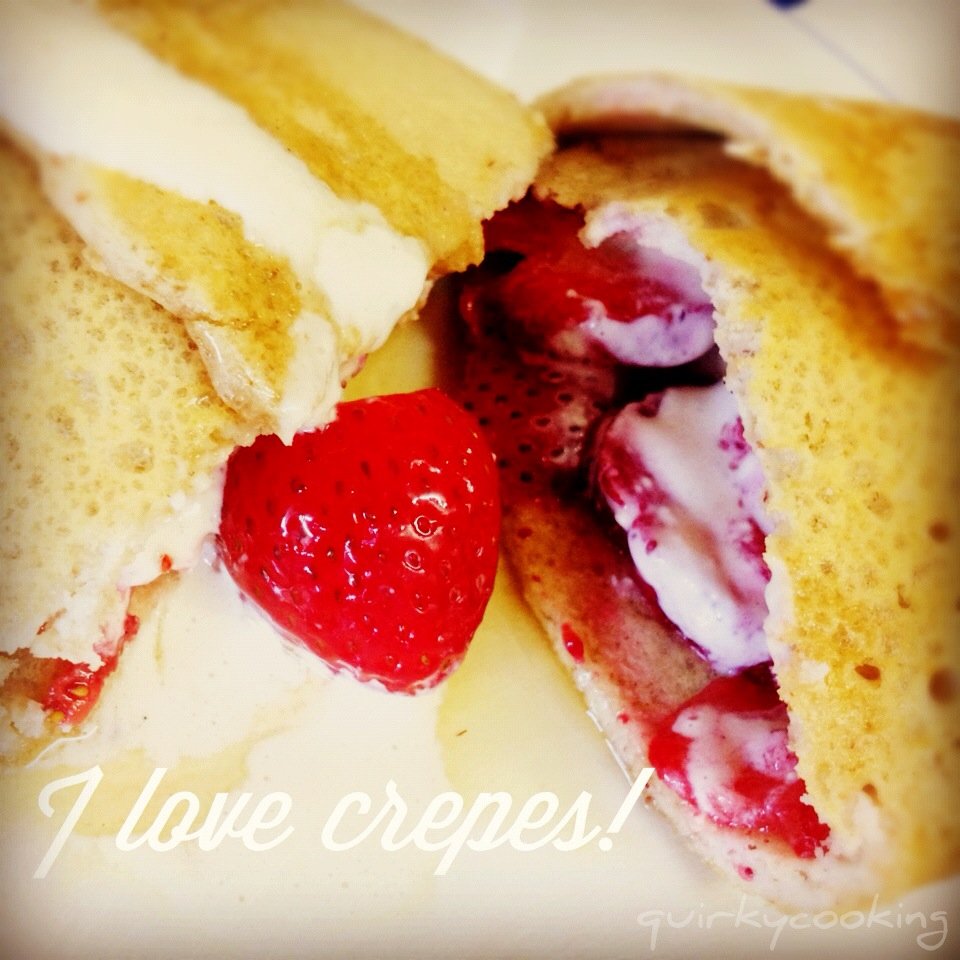 Buckwheat & Almond Crepes filled with Strawberries & Vanilla-Cashew Cream - Quirky Cooking