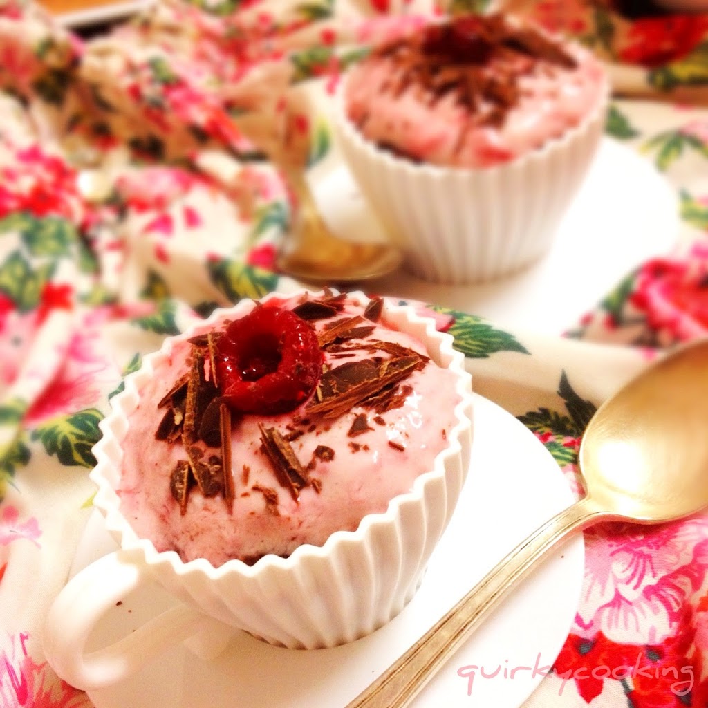 Steamed Chocolate Raspberry Mudcakes with Raspberry Coconut Cream - Quirky Cooking