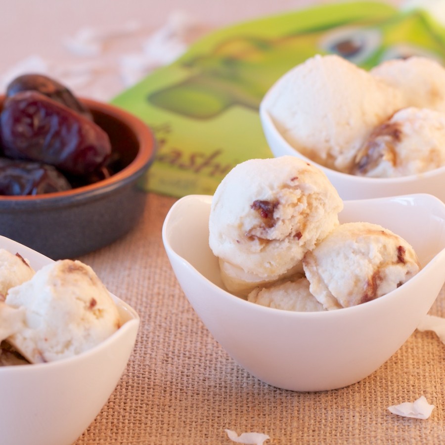 Little Mashies Coconut Ice-Cream with date swirl