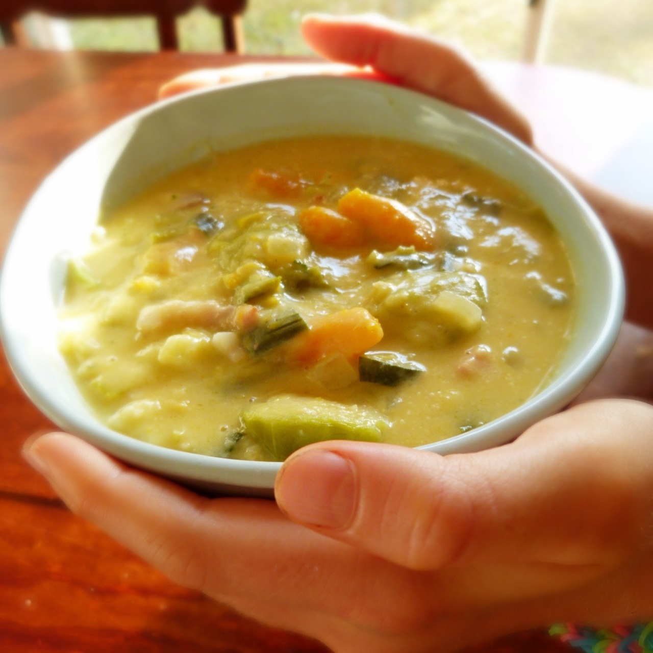 creamy bacon vegetable soup - quirky cooking
