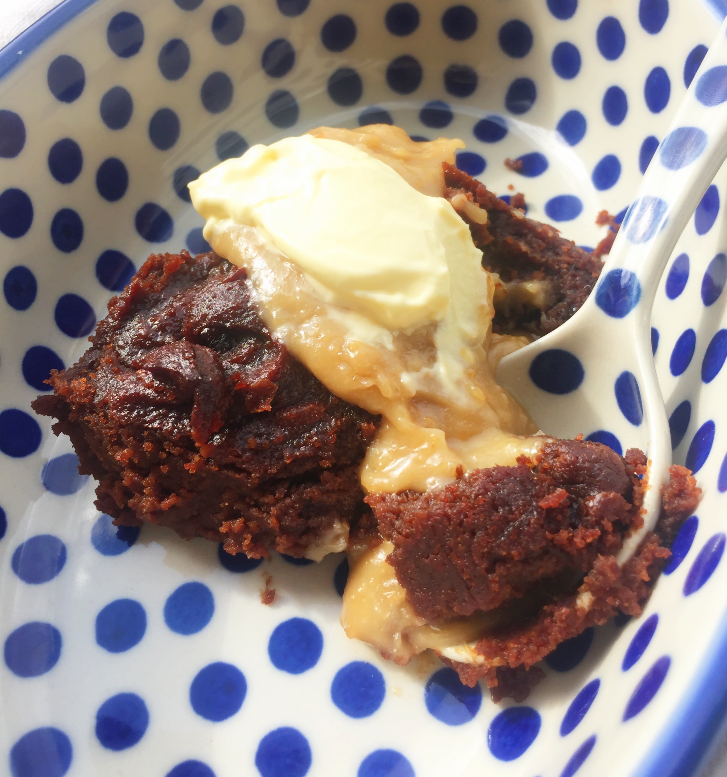 Pumpkin Brownie Pudding with Peanut Butter Sauce - Quirky Cooking
