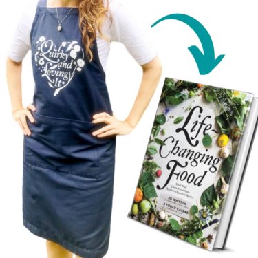 Quirky Cooking Apron + Life-Changing Food Cookbook