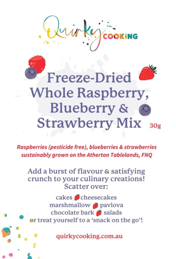 Freeze-Dried Whole Raspberry,Blueberry&Strawberry Mix, QuirkyCooking